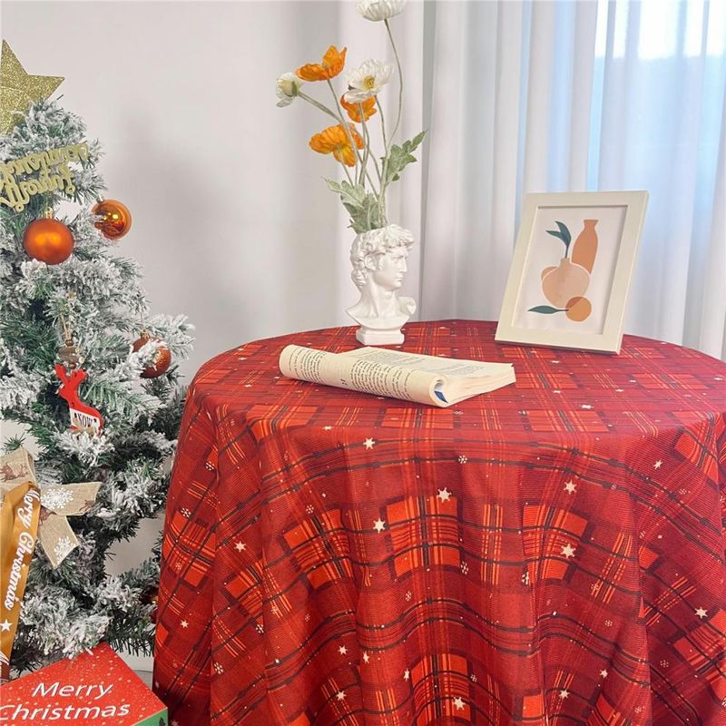 New Year Festive Ins Red Plaid Restaurant Rectangle Photo Sense Tea Tablecloth Tablecloths_voghion.com
