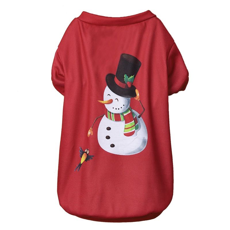 Ubranka dla psa na Boże Narodzenie Święty Mikołaj Czerwony Zielony cienki oddychający T-shirt dla zwierząt Teddy mały szczeniak Sznaucer ubranka dla psa_voghion.com