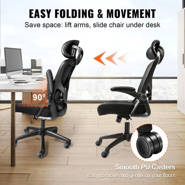 Office Chair With Adjustable Lumbar Support, High Back Ergonomic Desk Chair With Adjustable Headrest, Ergonomic Office Chair Backrest With 2D Armre_voghion.com