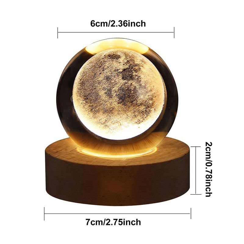 Lampada a sfera di cristallo 3D unica con proiezioni di galassie e pianeti, luce notturna USB per un'atmosfera accogliente, sfera al plasma_voghion.com