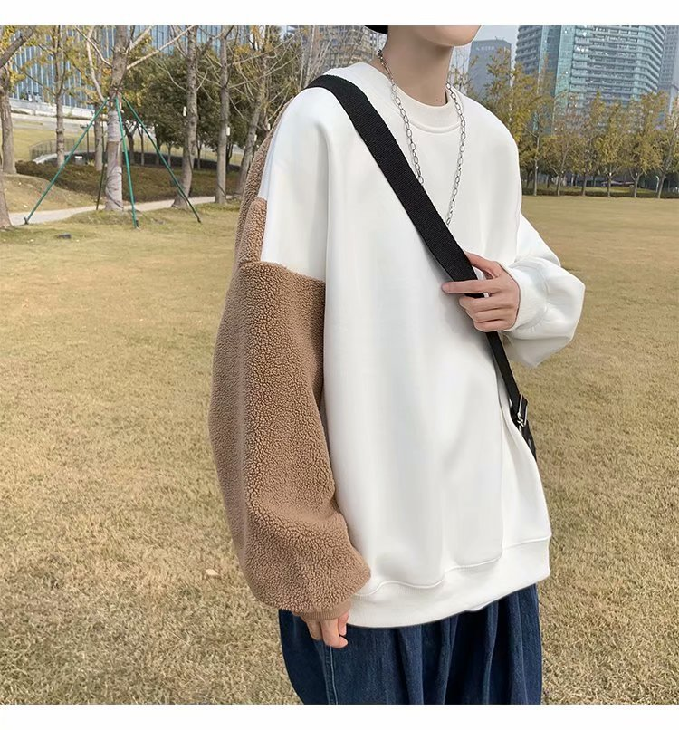Abbigliamento da uomo Felpa con cappuccio in pile di agnello per uomo e donna, marchio Instagram, più giacca da coppia in pile spesso e allentato_voghion.com
