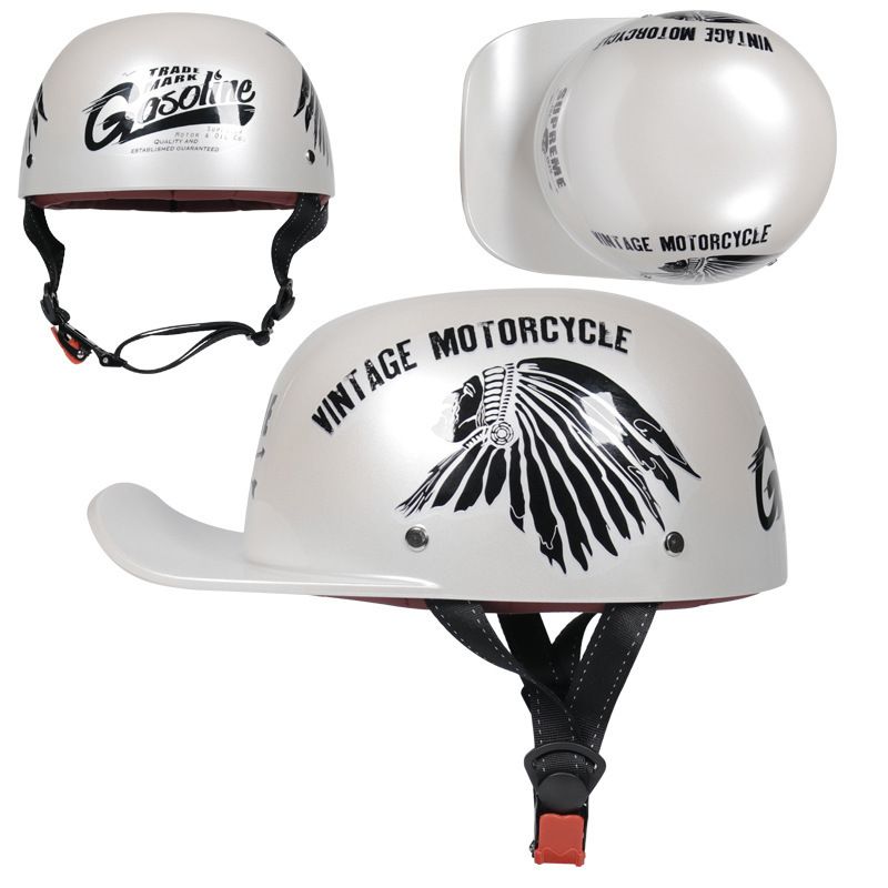 3C Retro Gangster Personalisierte Baseballmütze Männer und Frauen Bemalter Helm Scoop-Helm Entenschnabelmütze Helm Elektroauto Baseballmütze Halbhelm_voghion.com