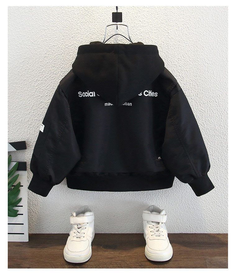 Giacca da baseball per bambini, primavera e autunno, elegante giacca con cappuccio per bambini di piccole e medie dimensioni_voghion.com