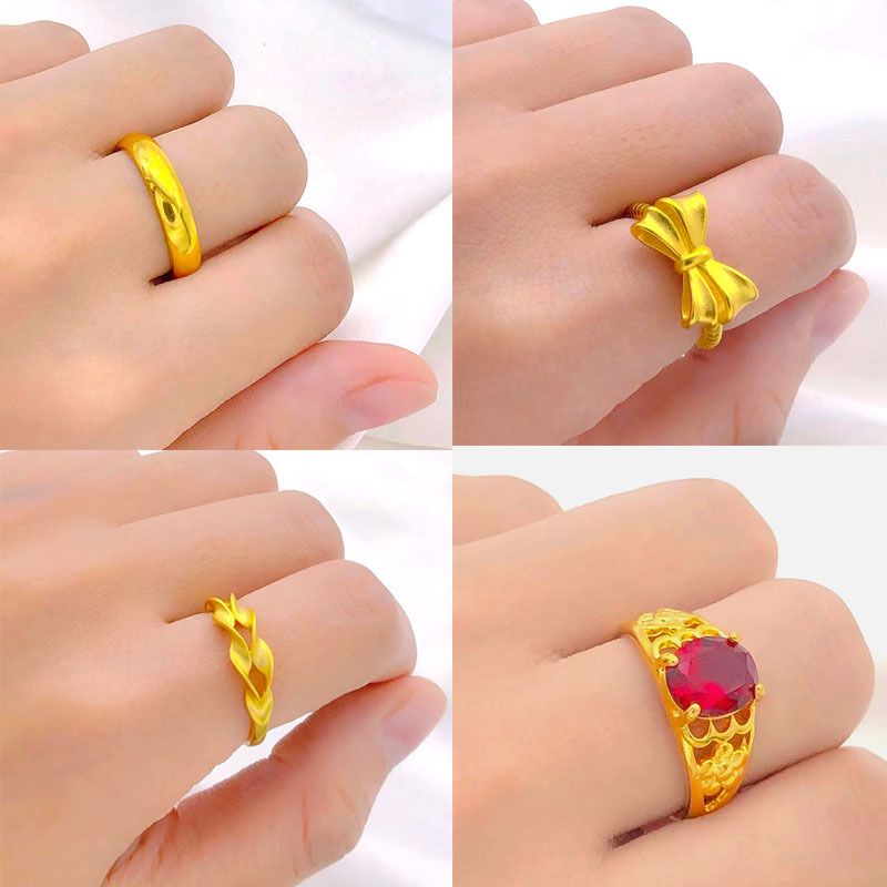 Vietnamese Sand Gold Women, Plated In Monotonous Color, With An Open Mouth Ring That Remains Colorfast For A Long Time._voghion.com