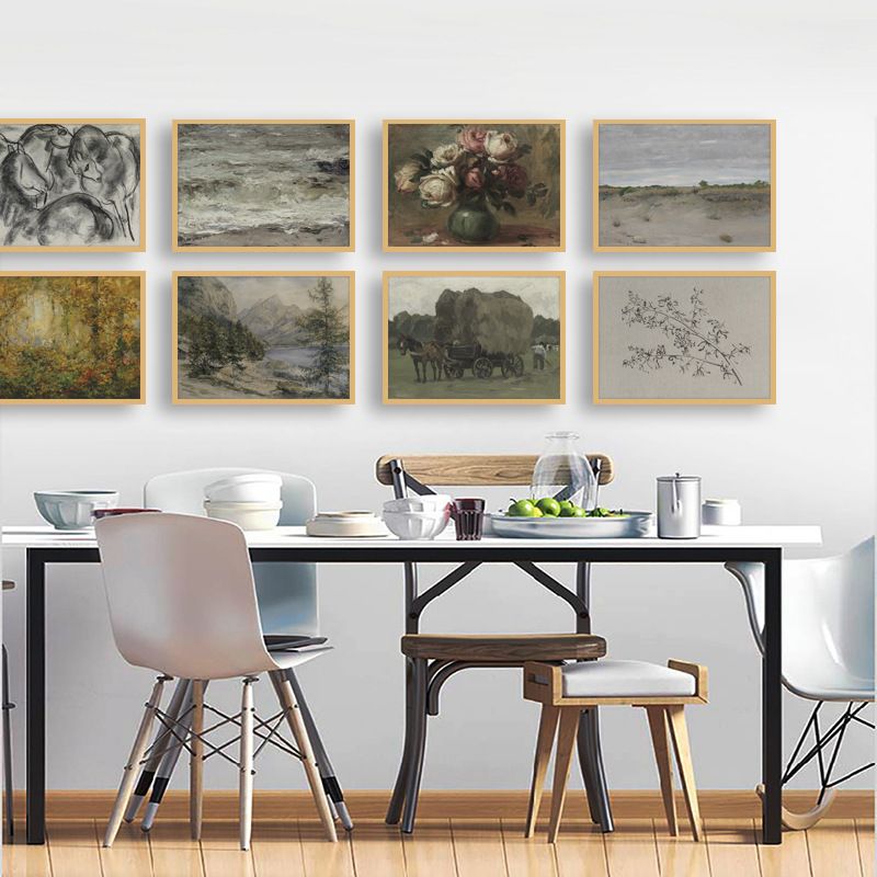 European Style Rustic Decorative Painting Wall Hanging Autumn Rural Scenery Plain Core Frameless_voghion.com