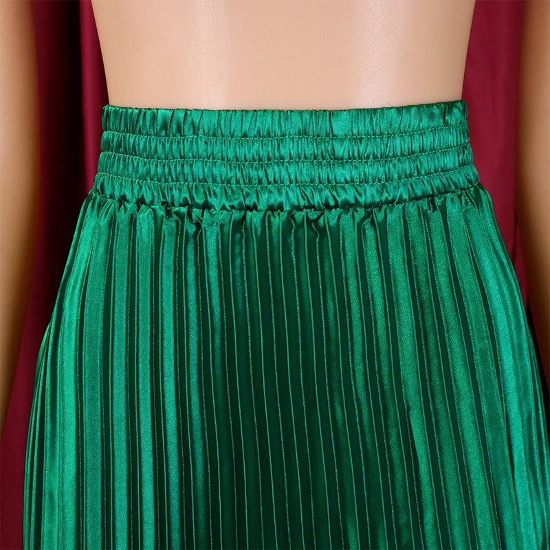 Women's Clothing Large Size Women's Wear High Waist Temperament Elegant Fashion Large Swing A Line Skirt Half length Skirt Pleated Skirt_voghion.com