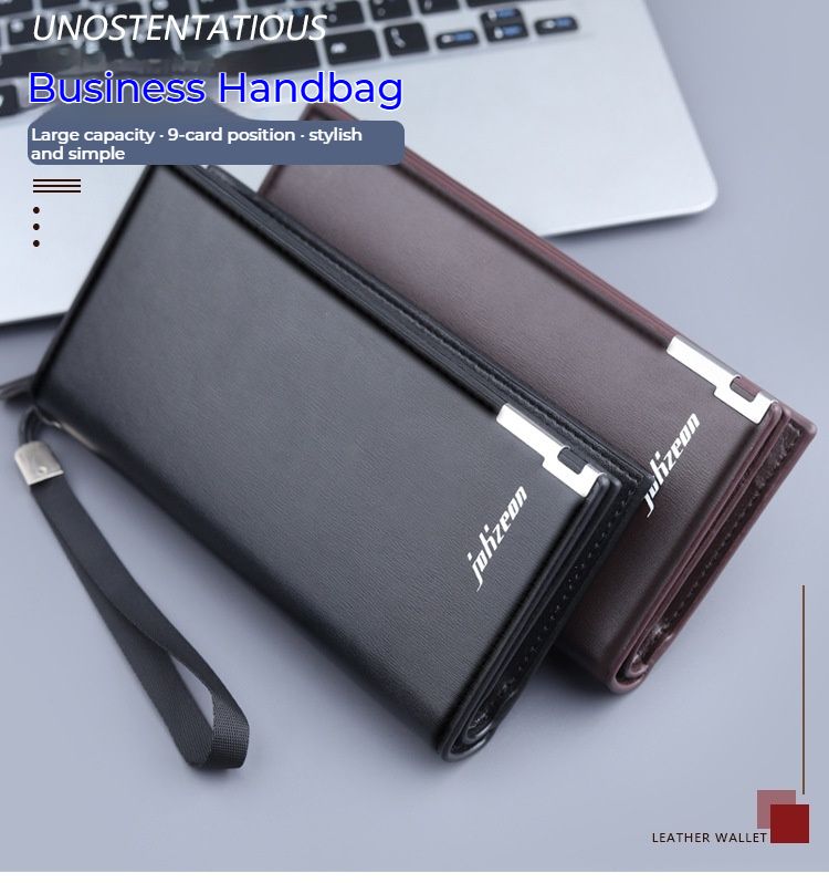 Men's Long Wallet, New Arrival Fashionable Zipper Mobile Phone Bag, Large Capacity Clutch Bag, Multifunctional Handbag._voghion.com