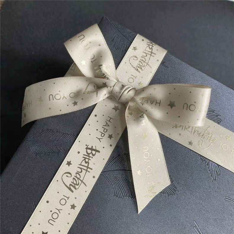 Happy Birthday Ribbon Roll Bronzing Printed Cake Box Packaging Ribbon for Gift Wrapping Crafts, 15 mm X 10 Yards/20 Yards_voghion.com