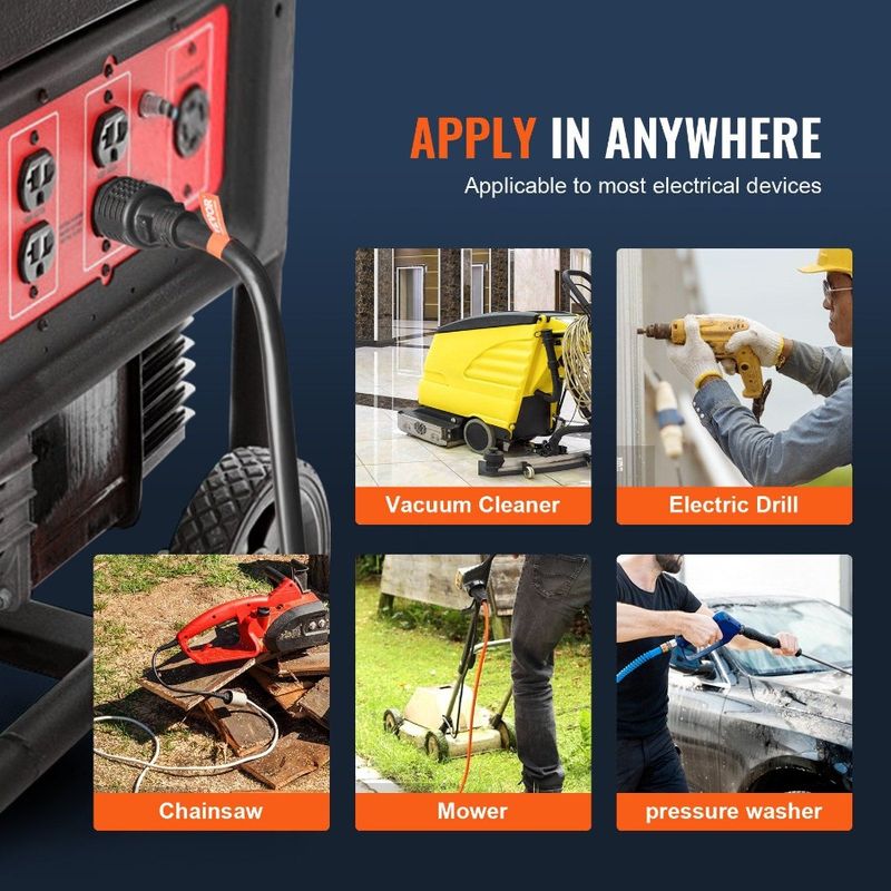 Generatore NEMA Heavy Outdoor Four L1430P 3750W 25 Generatore 30Amp 125V Cavo di alimentazione 520R Cavo NEMA STJW Piedini di prolunga regolabili_voghion.com