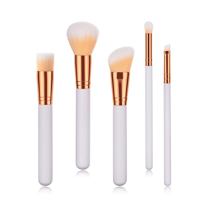 Pennelli per trucco da 5 pezzi, strumenti di bellezza, manico in legno Yuncai, tubo per la bocca, capelli in nylon GUJHUI_voghion.com