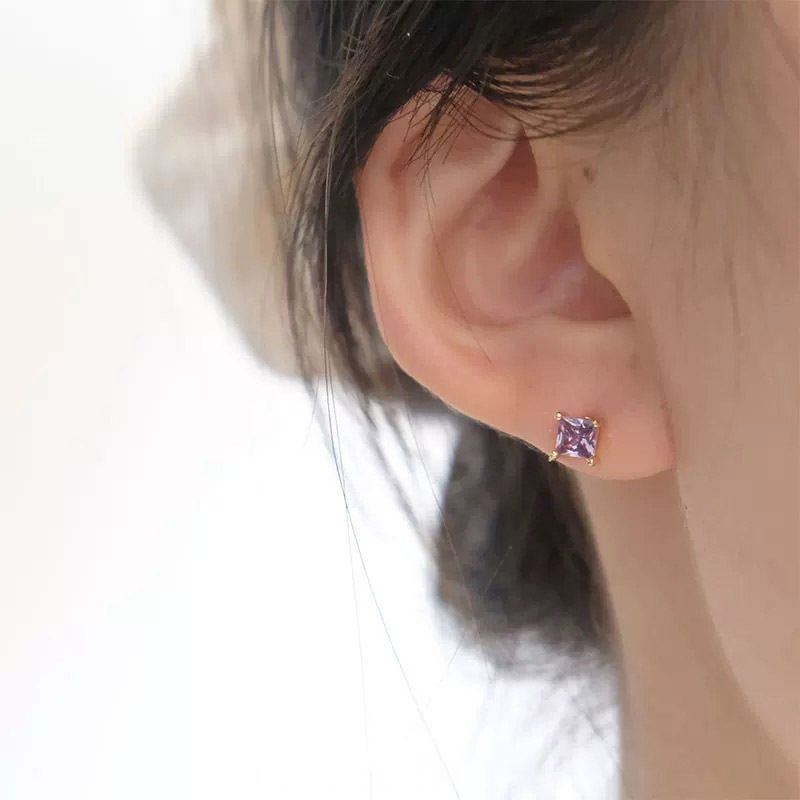 Tiqi S orecchini in argento puro con combinazione di caramelle per donna, mini orecchini a goccia in zirconio scintillante di colore squisito impilati_voghion.com