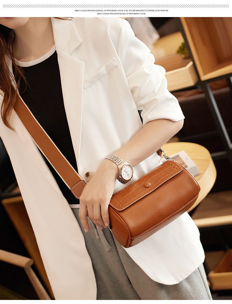 Tracolla larga, tracolla singola in pelle bovina da donna sotto ascella, borsa a cuscino, trendy e alla moda, nuovo stile_voghion.com