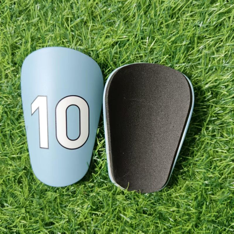 Adjustable Soccer Shin Guards With Player Number Designs (7,9,10,17) - Lightweight Plastic Leg Protection For Football, Basketball & Volleyball_voghion.com