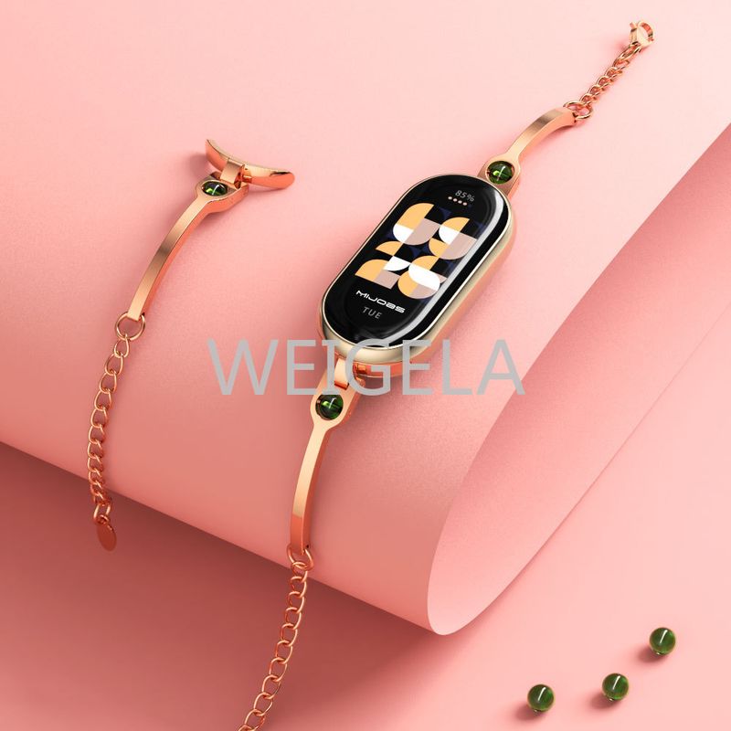 Curea de schimb din oțel inoxidabil pentru Xiaomi Mi Band 8, brățară pentru brățară pentru femei, accesorii pentru ceasuri inteligente_voghion.com