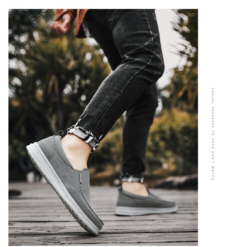 Nouveaux mocassins en toile de grande taille, chaussures décontractées en tissu populaires pour le printemps et l'été, chaussures pour hommes ultra légères_voghion.com