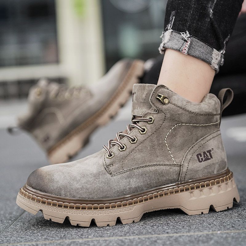 Neu Leder Frühling herren Schuhe High-top herren Erhöhung Werkzeug Martin Stiefel_voghion.com