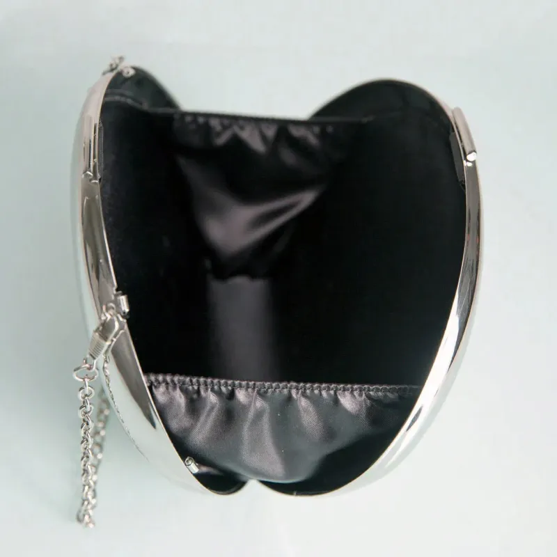 Acrylic Egg Shape Clutch Smooth Mirror Women Er Evening Bag Party Cute Purse Metal Shell Handbag 250624_voghion.com