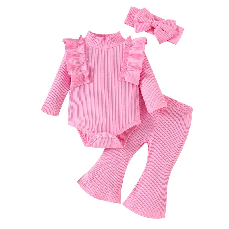 Pantaloni a zampa d'elefante multicolori a maniche lunghe a coste per mamma e bambini_voghion.com