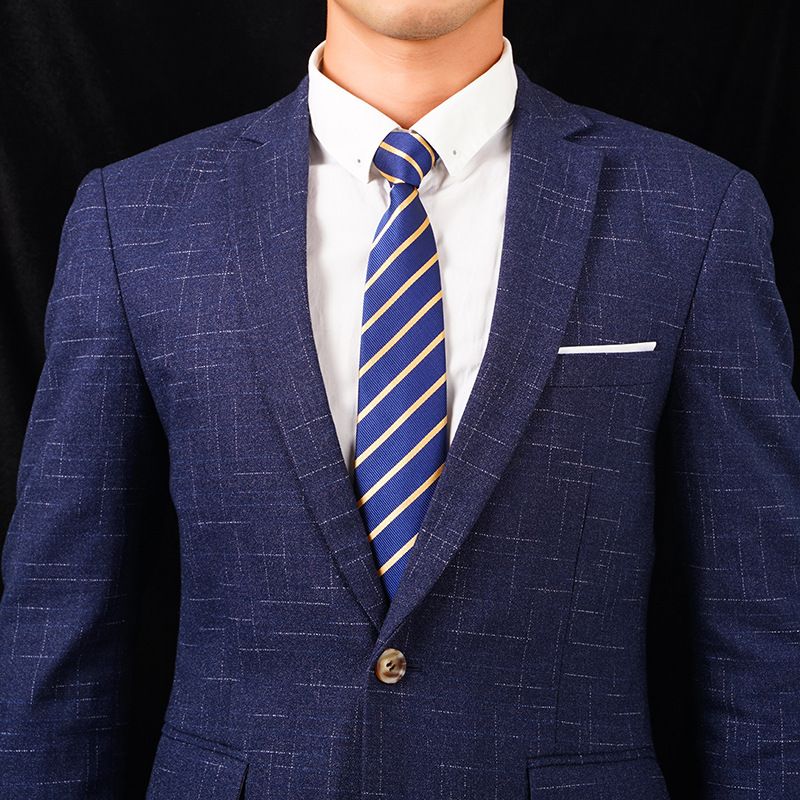 Cravatta da uomo con cerniera, elegante e formale, per donna, sposo, matrimonio, blu a righe, sottile, nera, senza nodo, facile da tirare_voghion.com