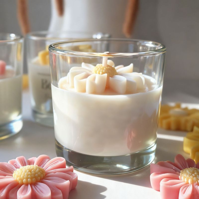 Candela profumata a lunga durata, aromaterapia semplice e di lusso, in cera di soia vegana naturale, per la casa, con girasole._voghion.com