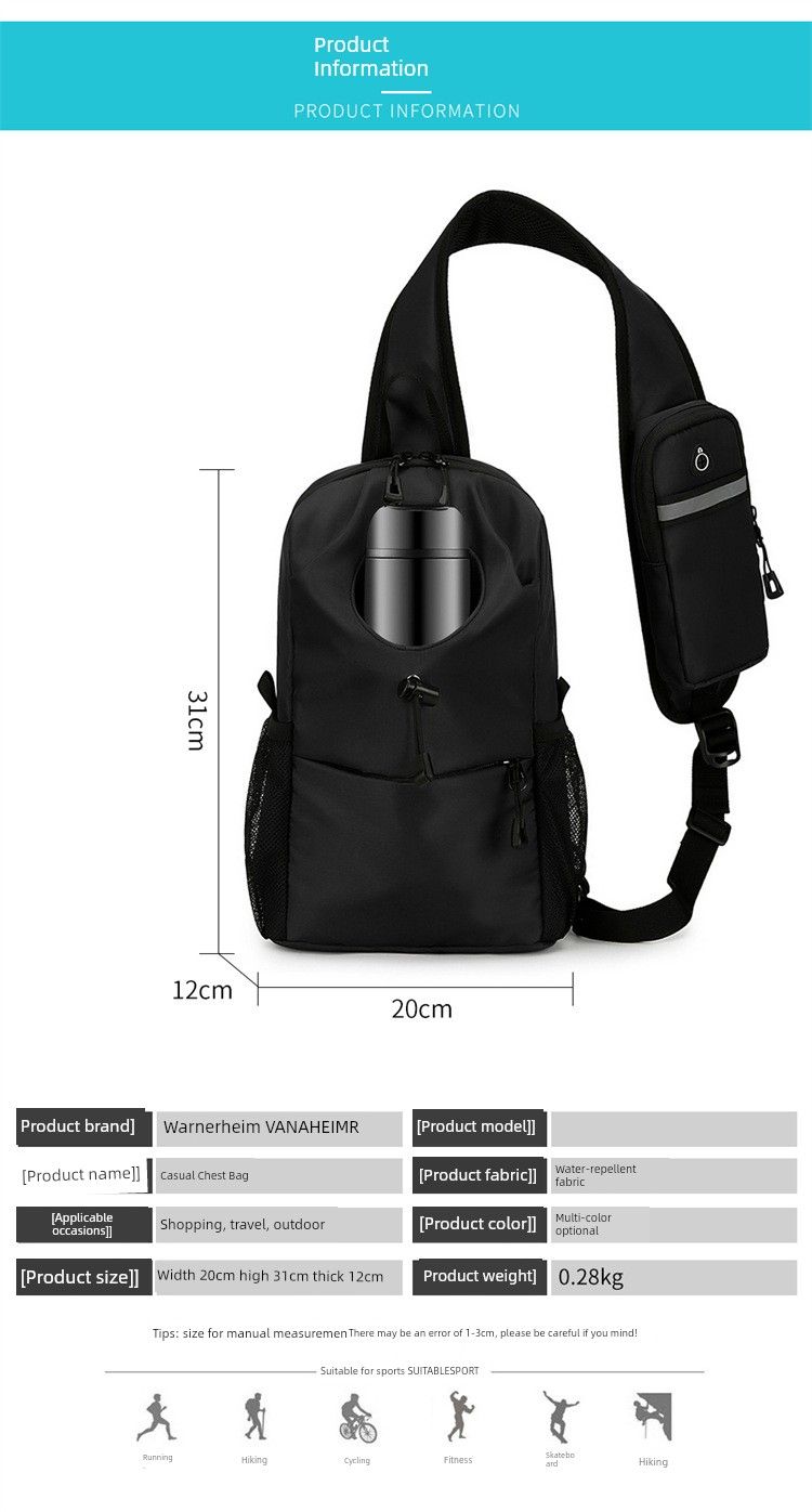 Borsa a tracolla da uomo, da viaggio, per esterni, con capacità per thermos, bollitore, borraccia, cellulare, power bank_voghion.com