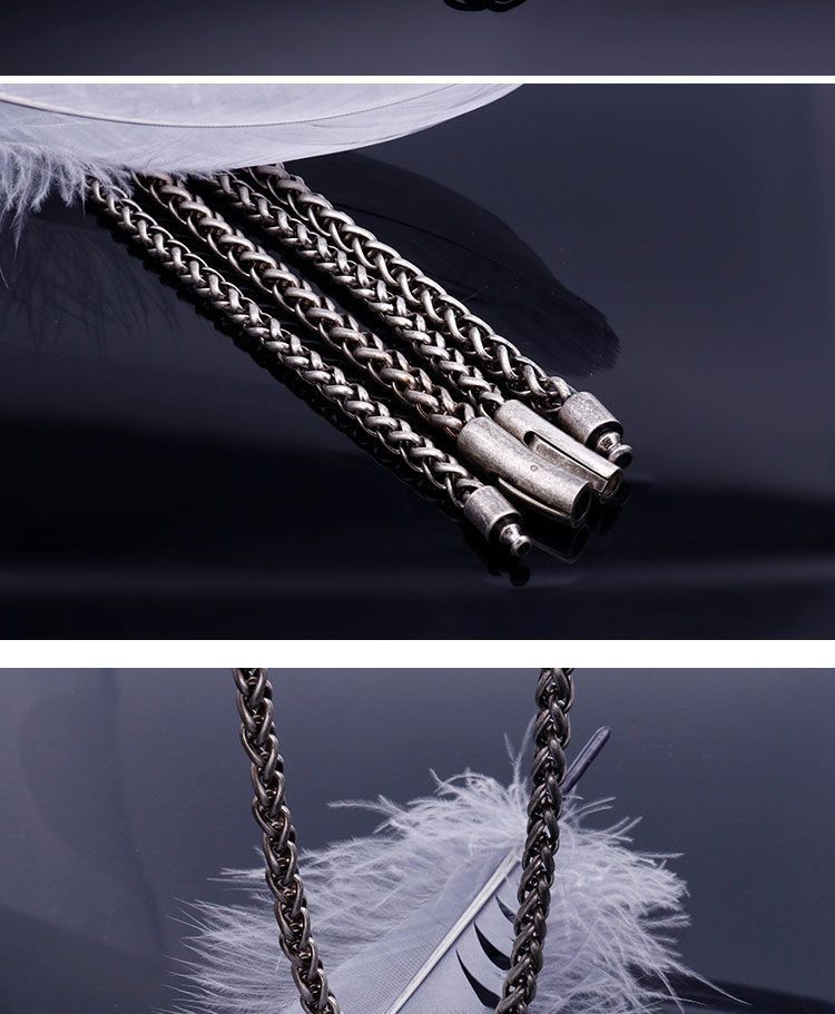 Crazy Style Spring Buckle Dragon Bone-ketting voor heren, trendy hiphopstijl, dikke en lange enkele ketting, titanium_voghion.com