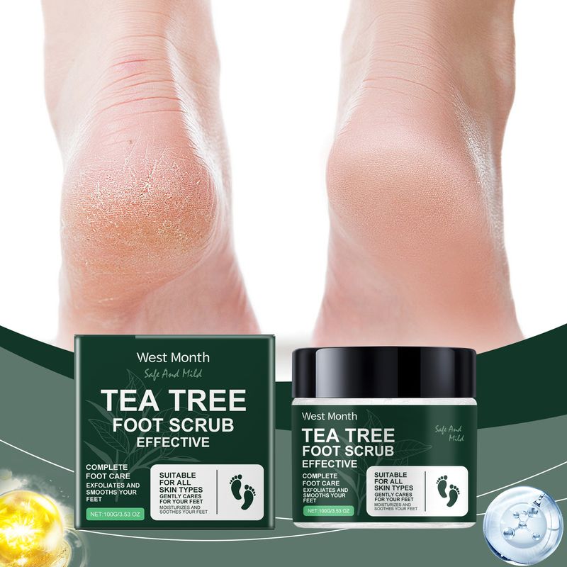 West&Month Tea Tree Foot Scrub Massage Softens Horniness Clean, Moisturizing, Tender And Smooth Foot Scrub_voghion.com