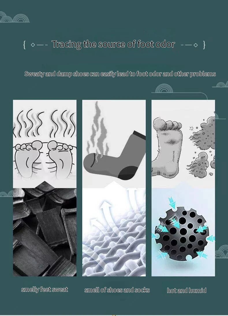 Deodorant-Einlegesohle für Füße, Laufen, Sport, atmungsaktiv, weich, verdickt, stoßdämpfende Einlegesohlen für Schuhe, Vorlage für Herren- und Damenschuhe_voghion.com