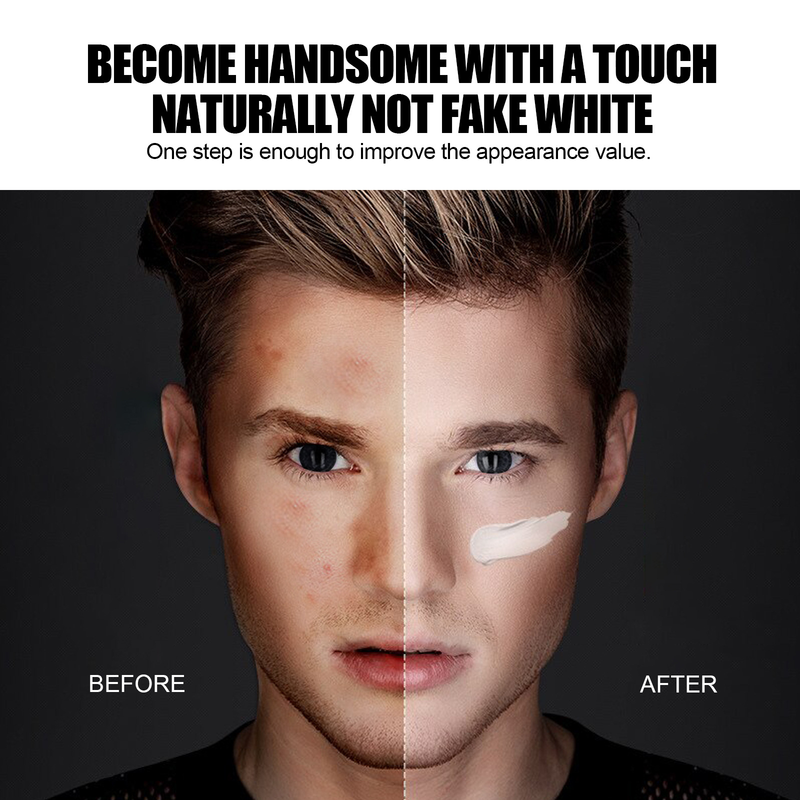 EELHOE Herenmake-up Verfrissende en niet-vette concealer, acnemasker, huidverheldering, luiaardcrème met onzichtbare poriën_voghion.com