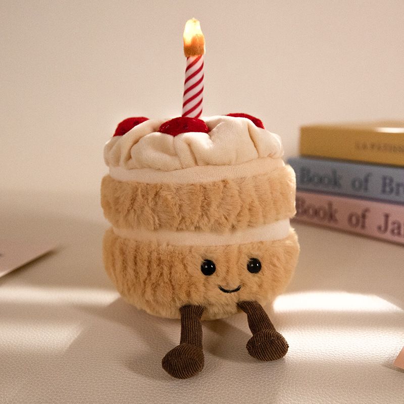 Stuffed Plush Animals Doll fun rainbow birthday cake plush toy_voghion.com