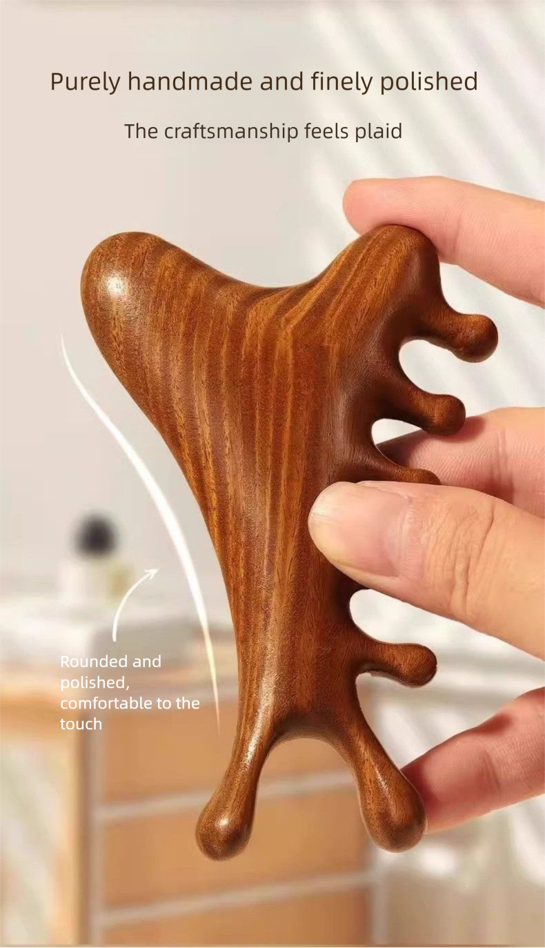 Xincaotang 4-in-1 Massage Gua Sha Finger Meridian Head Neck Triangle Comb Multi-Functional_voghion.com