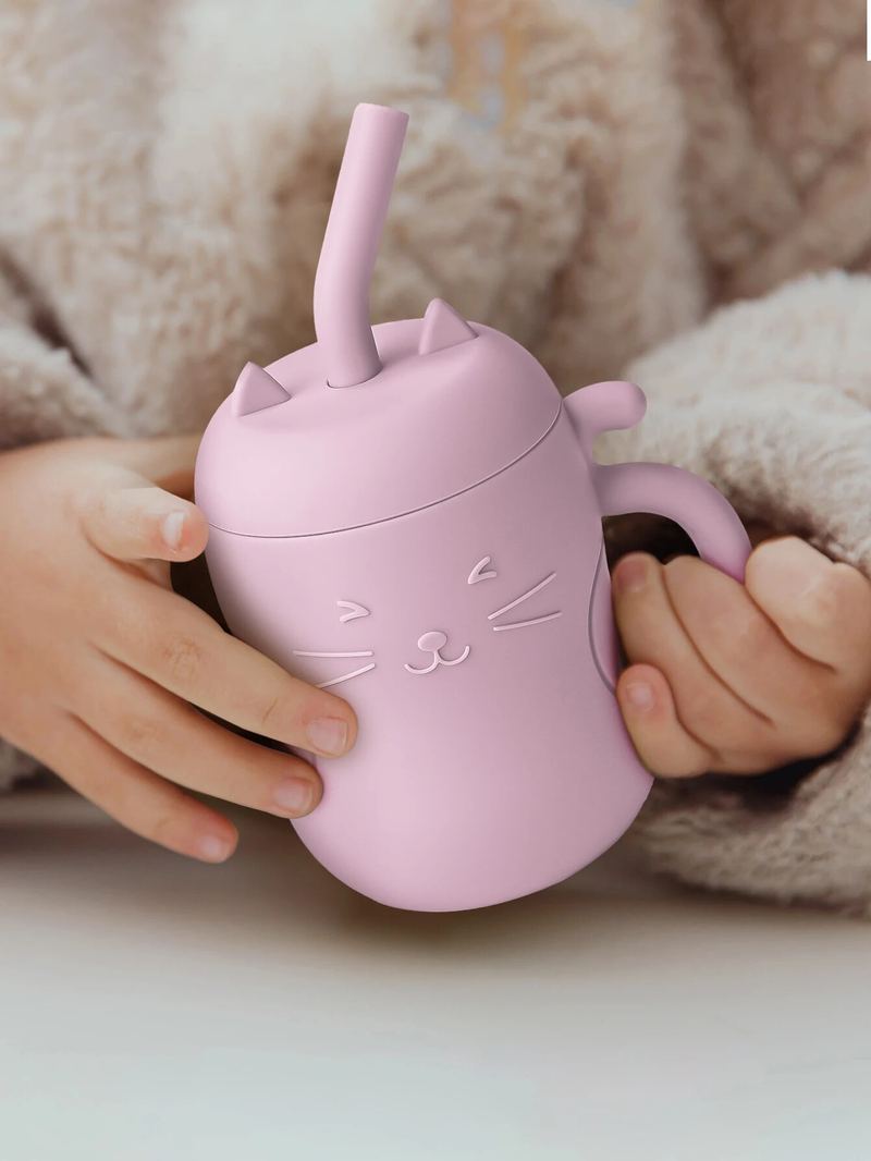 1 peça de canudo de silicone para bebês, copo portátil sem BPA para armazenamento, recipiente para lanche, copo de alimentação, copo à prova de vazamento para crianças, copo de bebida para aprendizagem_voghion.com