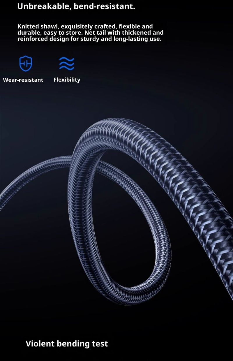 Digitex Smart Digital Display 120W Super Flash Charge Dual Type-C Compatible With 15/16 Huawei Honor Phone Charging Cable_voghion.com