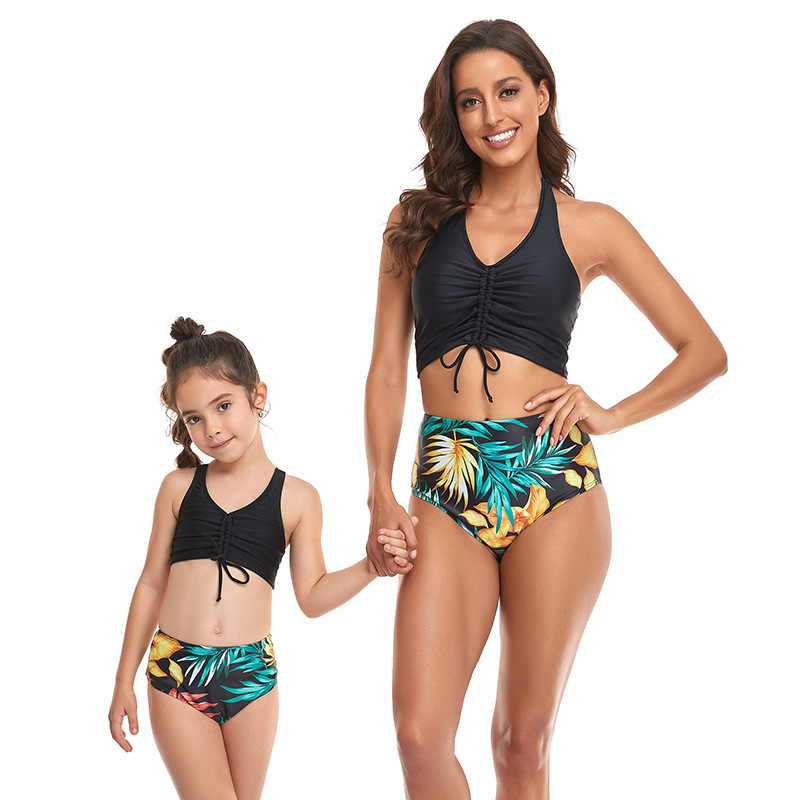 Maillot de bain fendu pour mère et enfant, Bikini familial_voghion.com