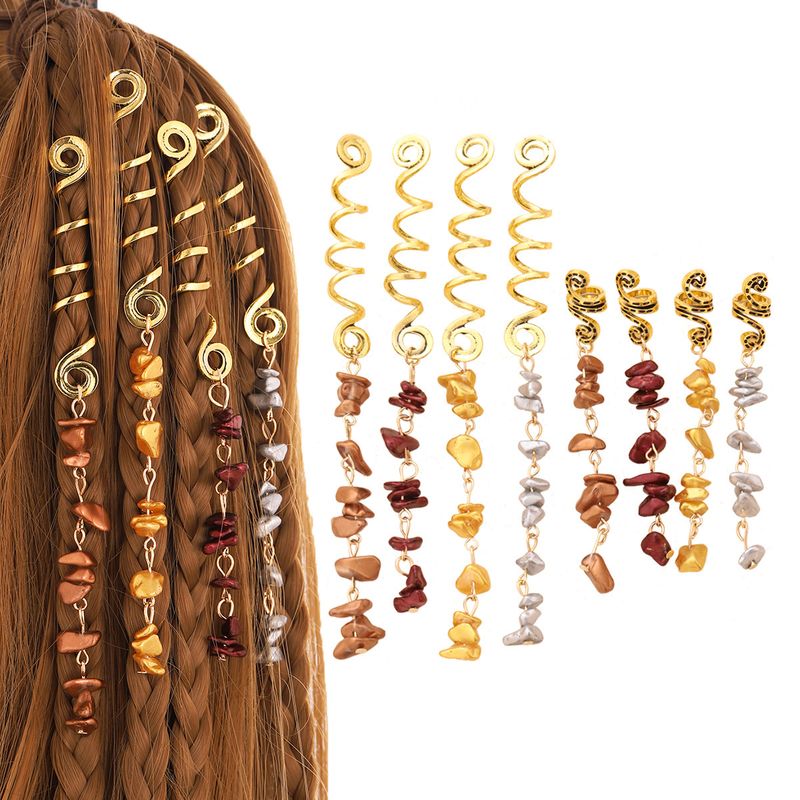 Fermaglio per capelli in metallo turchese, unico e alla moda, anello per capelli lungo e irregolare geometrico, accessorio per capelli più venduto per le donne_voghion.com