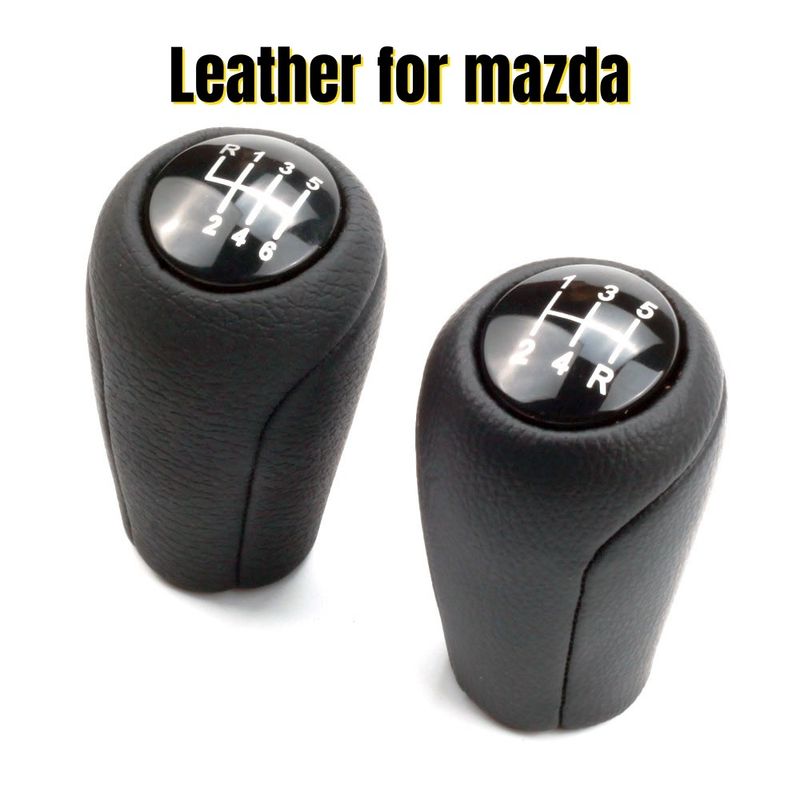 5/6-Speed Gear Shift Knob for MAZDA 3 BK BL 5 CR CW 6 II GH CX-7 ER MX-5 NC III 23 MT Leather Shifter Lever Arm Headball_voghion.com