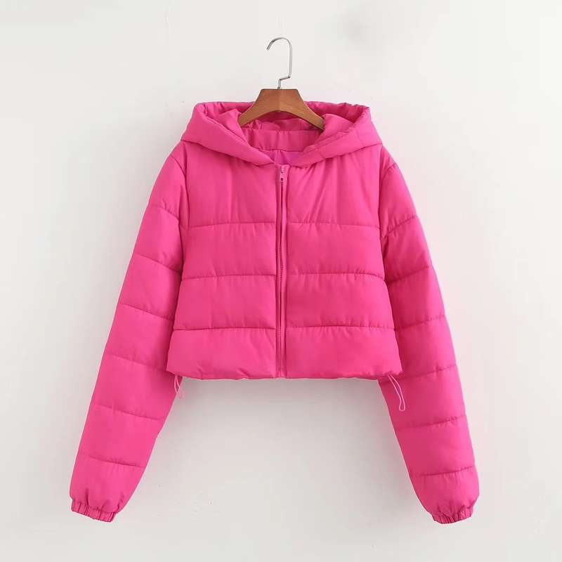 Naiste õhuke pikkade varrukatega ühevärviline lühike puuvillane jakk _voghion.com