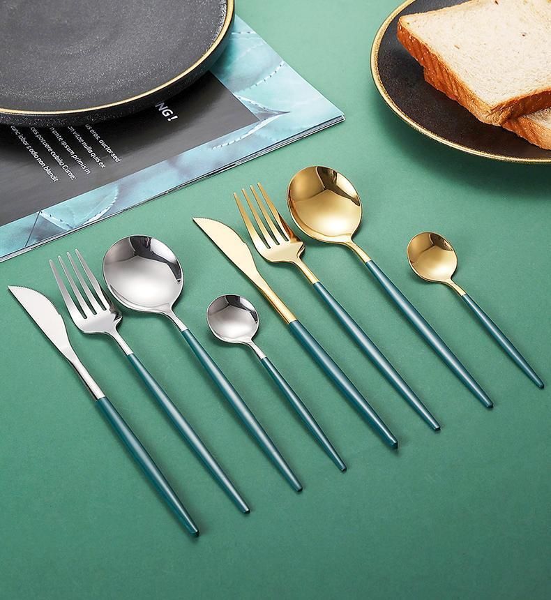 Ensemble de couverts haut de gamme en acier inoxydable 410 – Couteau, fourchette, cuillère, style européen, poli miroir, ustensiles de table élégants pour mariage, cadeau et usage quotidien_voghion.com