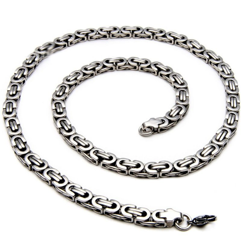 Collana a catena in oro placcato da uomo in acciaio inossidabile con freno maschile piatto King Rock Fashion Accesso Dropshipping gratuito_voghion.com