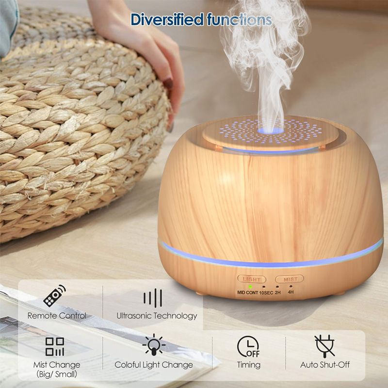 Aromatherapy Machine Household Mini 300ML Essential Oil Diffuser Colorful Aroma Diffuser Ultrasonic Essential Oil Fragrance Humidifier_voghion.com