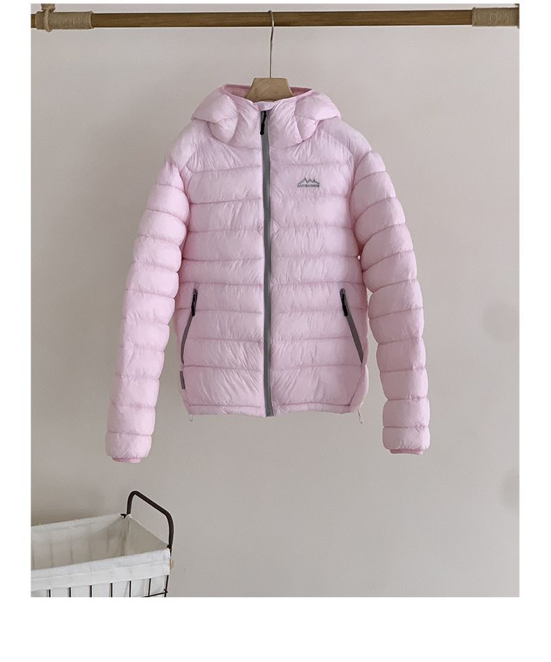 Women's Lightweight Hooded Puffer Jacket - Winter Warm Coat With Softshell Fabric, Slim Fit Zip-Up Outerwear For Casual & Commuting_voghion.com