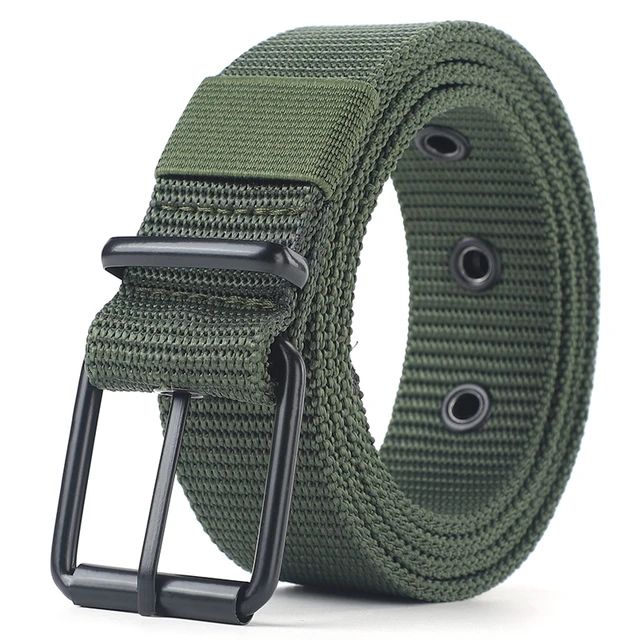 HOT Perforated canvas men's needle buckle student youth Korean version, versatile jeans belt, military training, extende_voghion.com