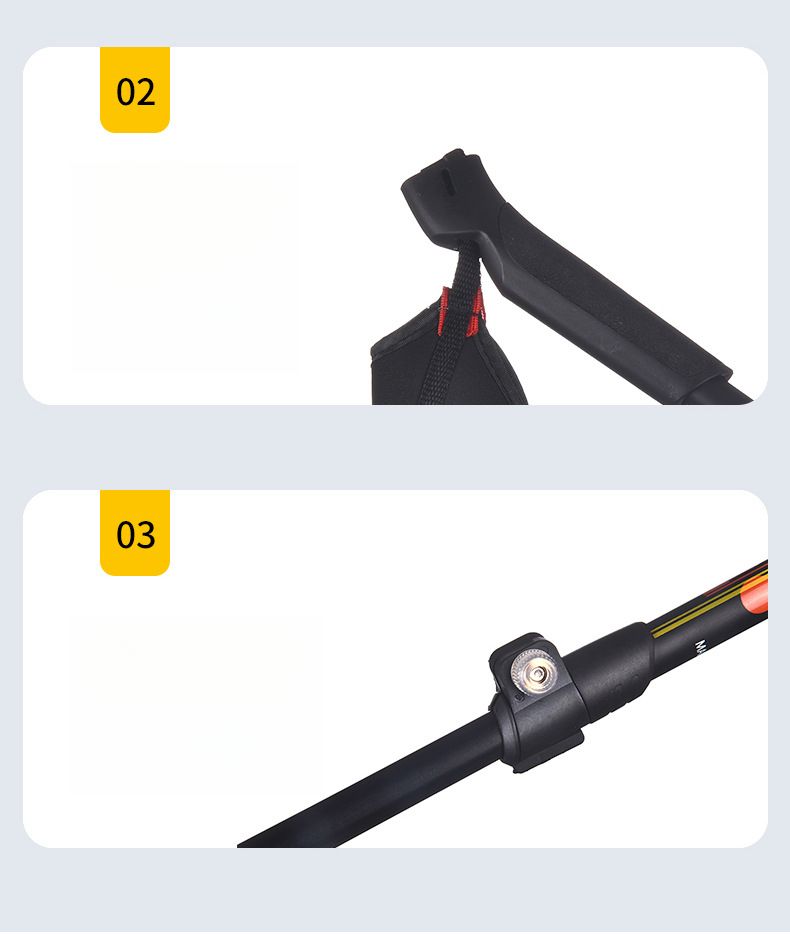 Two-Section Aluminum Alloy Double Board Snow Cane Multi-Functional Ski Portable Climbing Shock-Absorbing Walking Stick_voghion.com