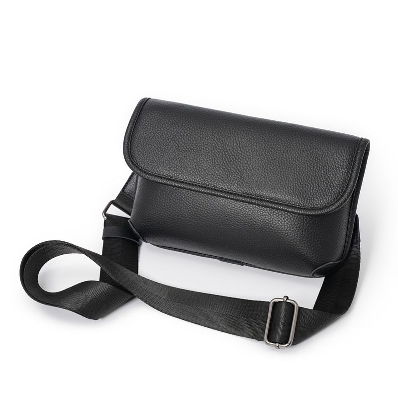 echtem Leder, coole Herrentasche, trendige One-Shoulder-Tigerkopftasche, Umhängetasche aus Rindsleder_voghion.com