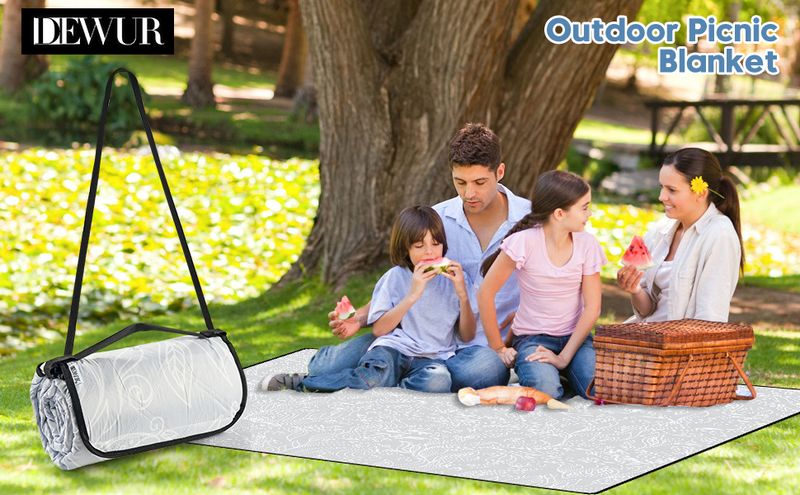 DEWUR X 200,66 cm Extra grote buitendeken, waterdicht, zanddicht, picknickmat, wasbaar, opvouwbaar, draagbaar, gras, gazon, strand_voghion.com