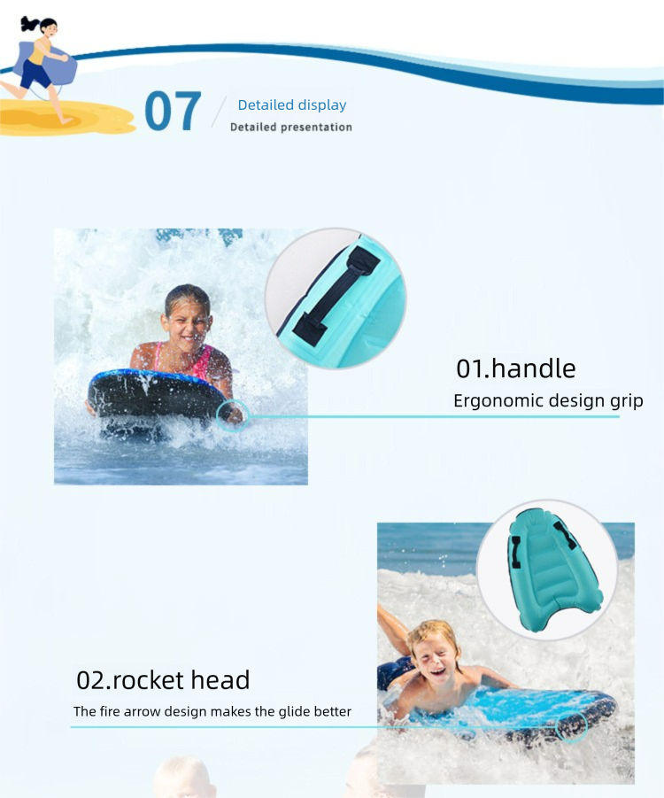 Outdoor Inflatable Surfboard Portable Stand-Up Paddle For Adults And Children Safe Lightweight Kickboard Sea Surfing_voghion.com