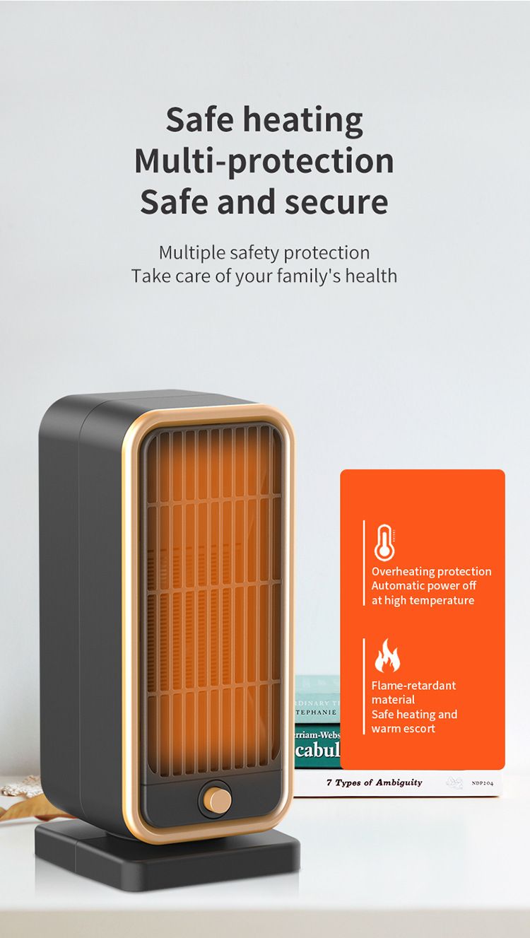 500W PTC Ceramic Space Heater, Fast Heating Portable Electric Heater With Overheat Protection, Quiet & Energy Efficient For Home Office Bedroom Use"_voghion.com