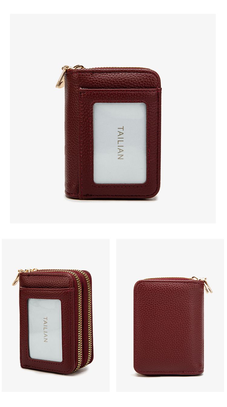 Rfid Anti-degaussing Organ Card Bag Multi-slot Card Holder Double-zipper Multifunctional Women's Purse_voghion.com