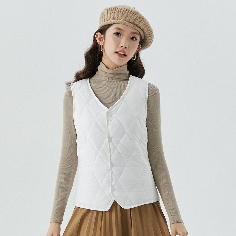 Women's Clothing Shanxuan Autumn Winter Short Fleece-Lined Inner Liner Warm Home Comfortable Simple Women's Vest 8021_voghion.com