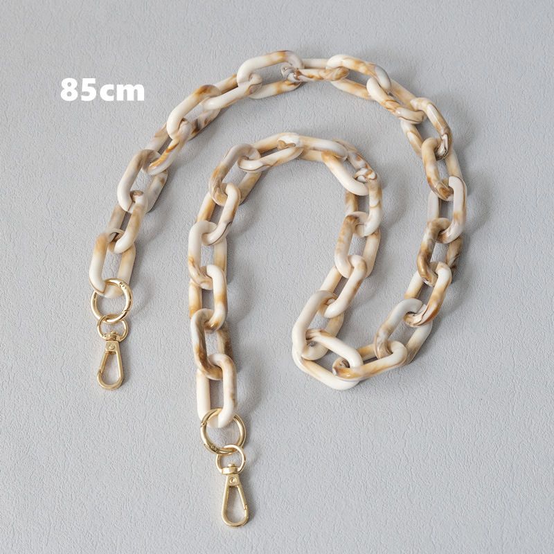 Bolso bandolera grueso de moda para mujer, accesorio con cadena para teléfono de resina acrílica y dorado mixto beige_voghion.com